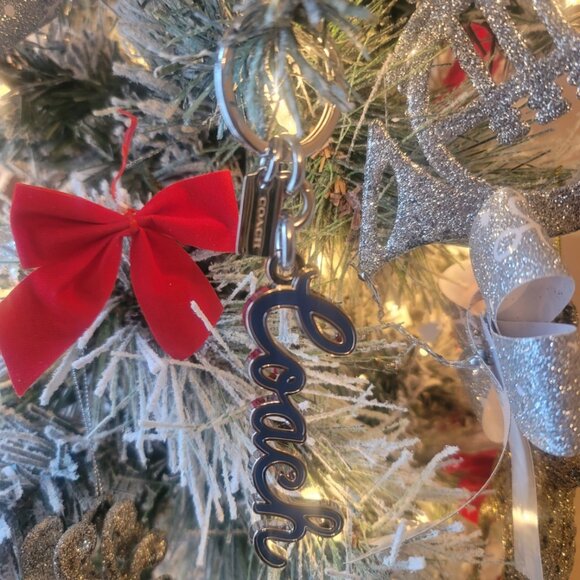 COACH - Blue and Silver Coach Script Keychain (Brand New)(Gift box included) - Picture 5 of 17